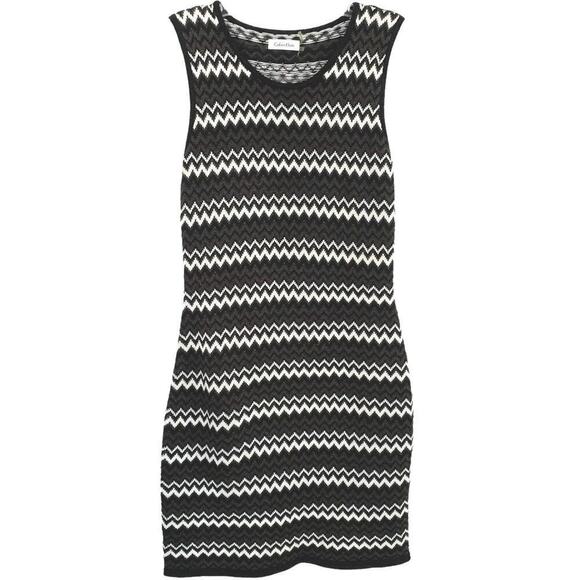 Calvin Klein Dresses & Skirts - Calvin Klein Chevron Knit Sleeveless Sweater Dress Minimalist PS